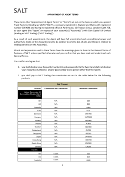 the &ldquo;Appointment of Agent Terms&rdquo; or &ldquo;Terms&rdquo;