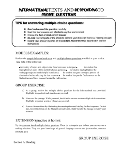 Informational Texts and Multiple Choice