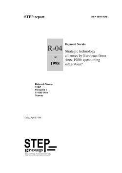 Strategic technology alliances by European firms since 1980