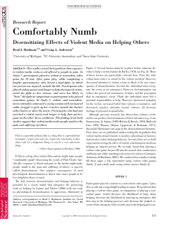 Desensitizing Effects of Violent Media on Helping Others