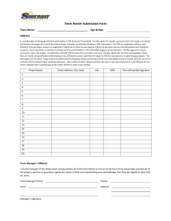 Team Roster Submission Form
