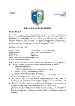 enrolment / admissions policy (final draft)