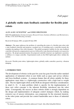 A globally stable state feedback controller for flexible joint robots