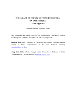 Effect of County Government Reform on Expenditure: A Si