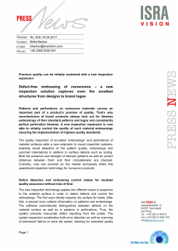 Defect-free embossing of nonwovens &ndash; a new inspection solution