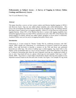 Folksonomies as Subject Access