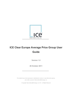 ICE Clear Europe Average Price Group User Guide