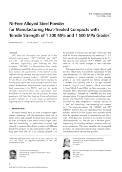 Ni-Free Alloyed Steel Powder for Manufacturing Heat