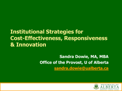 Institutional Strategies for Cost-Effectiveness, Responsiveness and
