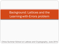 Background: Lattices and the Learning-with