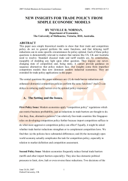 New Insights For Trade Policy From Simple Economic Models