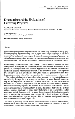 Discounting and the Evaluation of Lifesaving Programs