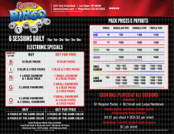 Bingo Brochure - Cannery Casino Hotel
