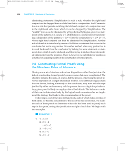 9.8 Constructing Formal Proofs Using the Nineteen Rules of Inference
