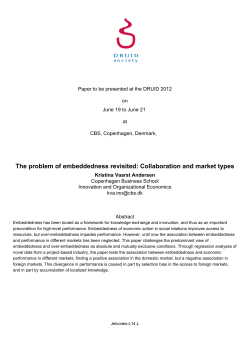 The problem of embeddedness revisited: Collaboration and market
