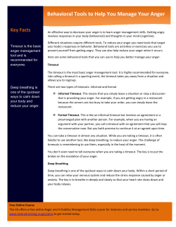 Behavioral Tools to Help You Manage Your Anger