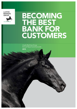 BECOMING THE BEST BANK FOR CUSTOMERS