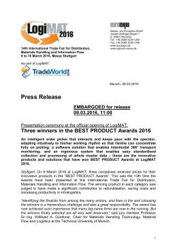 Three winners in the BEST PRODUCT Awards 2016