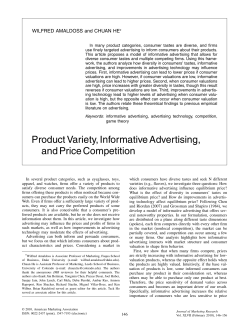 Product Variety, Informative Advertising, and Price Competition
