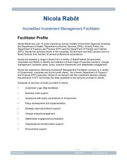Nicola Rabot - Department of Treasury and Finance