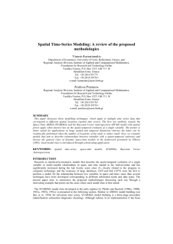 Spatial Time-Series Modeling: A review of the proposed - iacm
