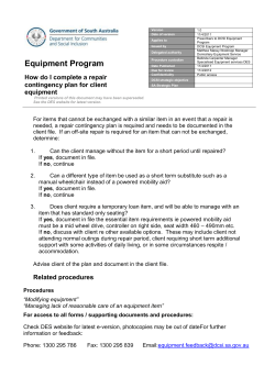 How Do I Complete a Repair Contingency Plan for Client Equipment?