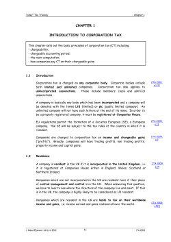 introduction of the Corporation Tax