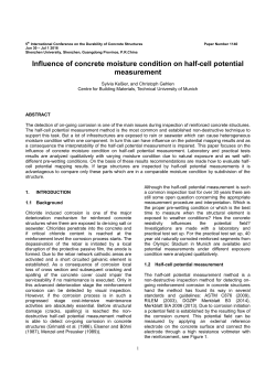 Influence of concrete moisture condition on half-cell - Purdue e-Pubs