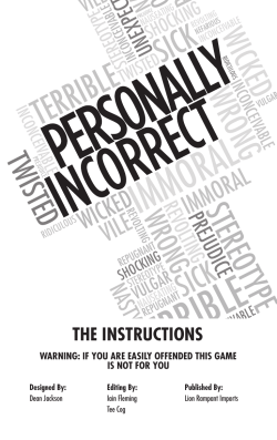 instructions - Personally Incorrect