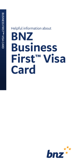 BNZ Business First™ Visa Card