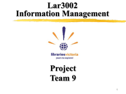 Lar3002 Information Management Project. Team 9.