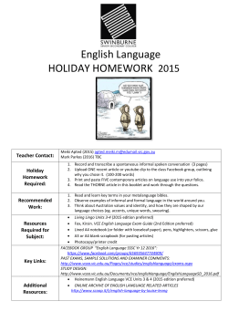 English Language - Swinburne Senior Secondary College