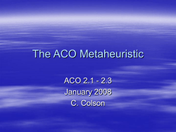 The ACO Metaheuristic