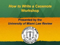 Casenote-Workshop_2015 - University of Miami Law Review
