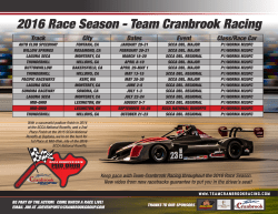 2016 Race Season - Team Cranbrook Racing