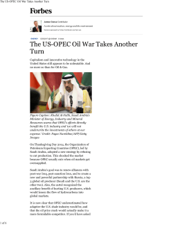 The US-OPEC Oil War Takes Another Turn