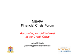 Accounting for Self-Interest in the Financial Crisis