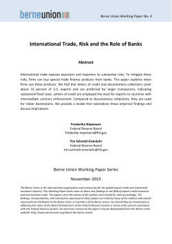 International Trade, Risk and the Role of Banks Abstract