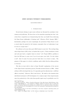 OPEN SOURCE WITHOUT FREE-RIDING 1. Introduction