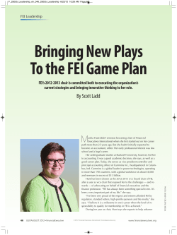 Bringing New Plays To the FEI Game Plan