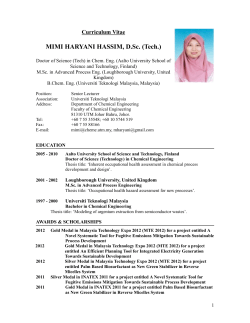 Mimi Haryani Hassim - Science Development Network