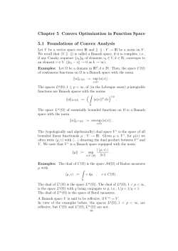 Chapter 5 Convex Optimization in Function Space 5.1 Foundations