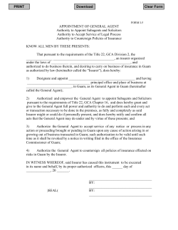 Appointment of General Agent