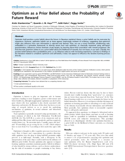 Optimism as a Prior Belief about the Probability of Future Reward