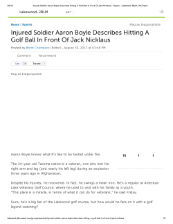 Injured Soldier Aaron Boyle Describes Hitting A Golf Ball In Front Of