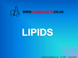A2 Lipids - Chemsheets