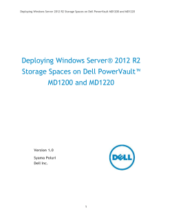 Deploying Storage Spaces on PowerVault MD12XX