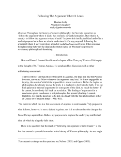 Following The Argument Where It Leads