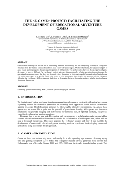 The e-Game project: Facilitating the development of - e-UCM