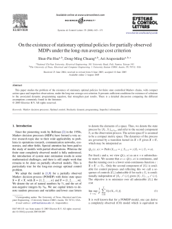On the existence of stationary optimal policies for partially observed